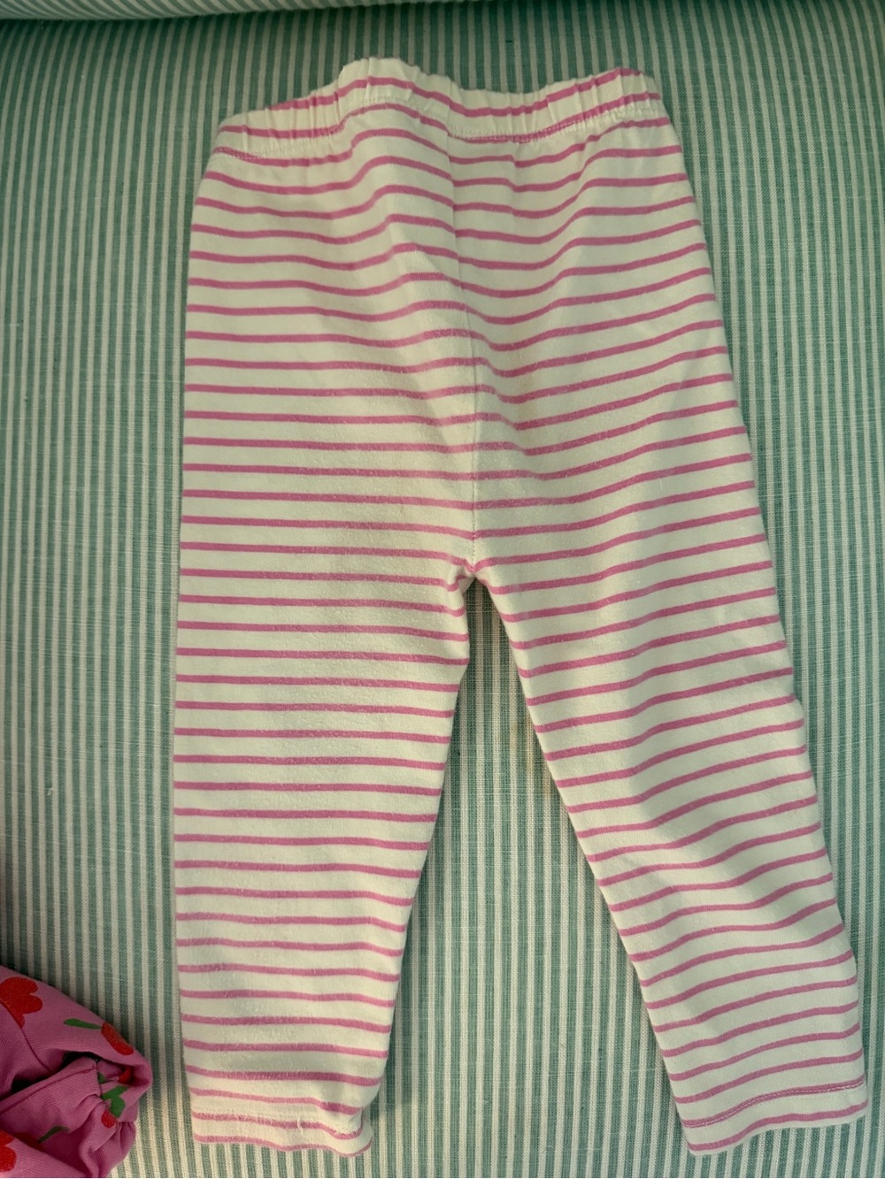 Hanna Andersson Pink Red Green Tulip Skater Dress with Striped Leggings 24M - Picture 5 of 5